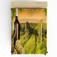 Farm Wine Grape Fruit Leaves Plant Custom Bedding Fitted Sheet Mattress Cover With Elastic Home Double Bed Sheet(no pillowcases)