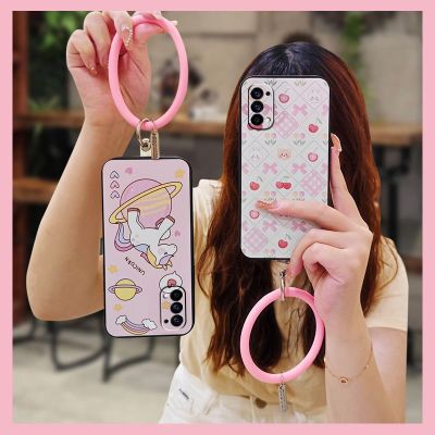 personality ring Phone Case For OPPO Reno4 4G Cartoon Back Cover Mens and Womens taste solid color ultra thin cute
