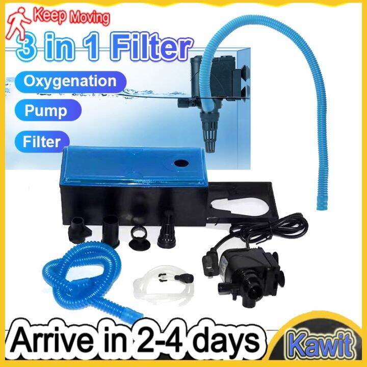 Aquarium Top Filter 3 in 1 Fish Box Mute Pump Upper Filter Oxygen