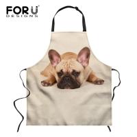 FORUDESIGNS French Bulldog Print Home Kitchen Apron Women Apron Kitchen Restaurant Bib Cooking Aprons 75*67cm Custom Aprons