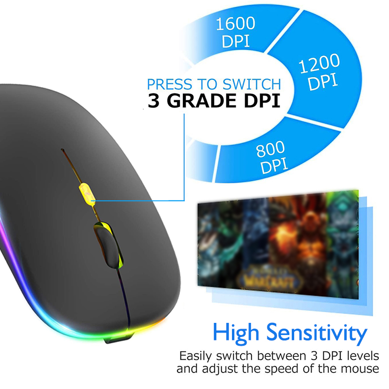 Bluetooth wireless mouse 2.4Ghz Receiver Rechargeable Mouse Wireless Silent LED Backlit Mice USB Optical Mouse PC Laptop Computer tetikus