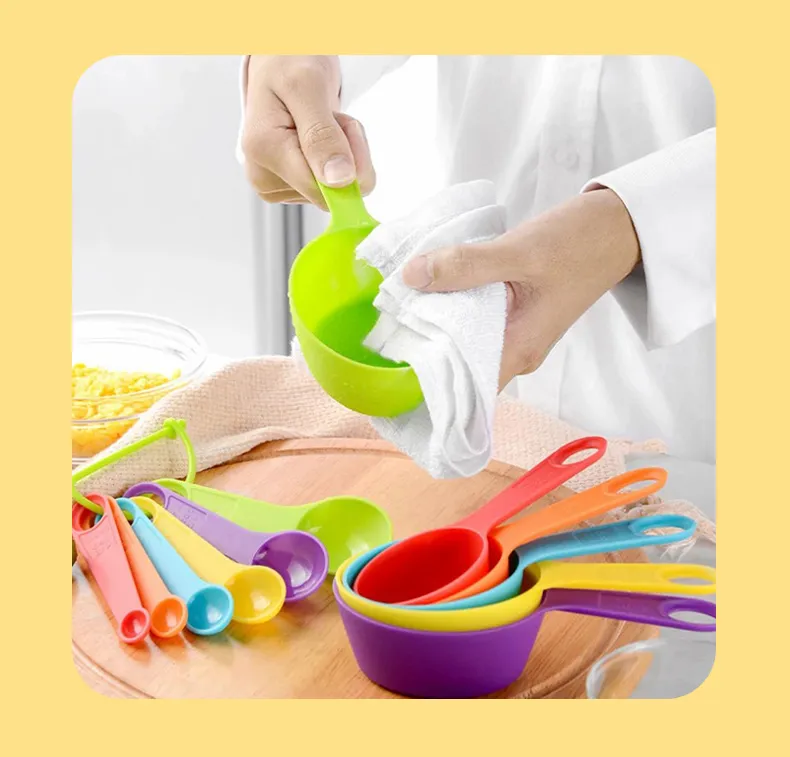 5pcs/set Rainbow Measuring Cups And Spoons, Flour & Baking Scoops, Colored  Measuring Tools, Kitchen Baking Utensils Set(random Color)