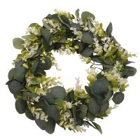 Eucalyptus Wreath Farmhouse Decor, Green Wreath Front Door Farmhouse Artificial Wreath Spring Summer Greenery Wreath