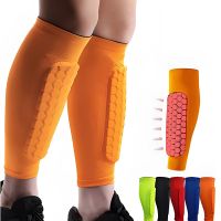 1Pc Sports Soccer Shin Guard Pad Sleeve Football Shields Calf Compression Sleeve with Honeycomb Pad Leg Protective Gear Supports Braces