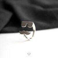 แหวนหนวด ใส่แว่น เป็นรุ่นคอลเล็กชั่น Emo Ring ก้านแหวนไม่เชื่อม (R98)