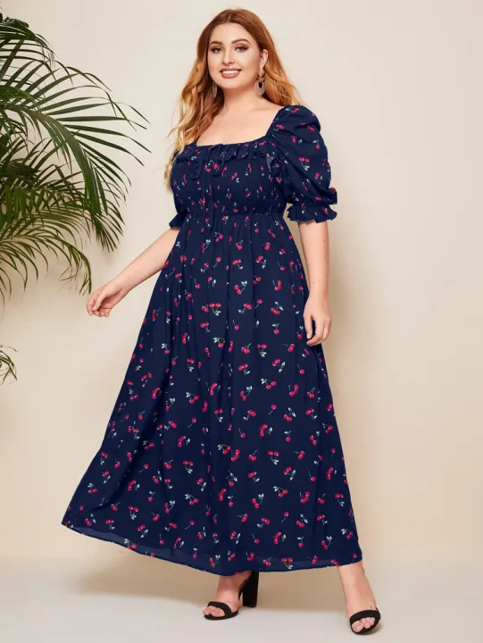 plus size maxi smock dress