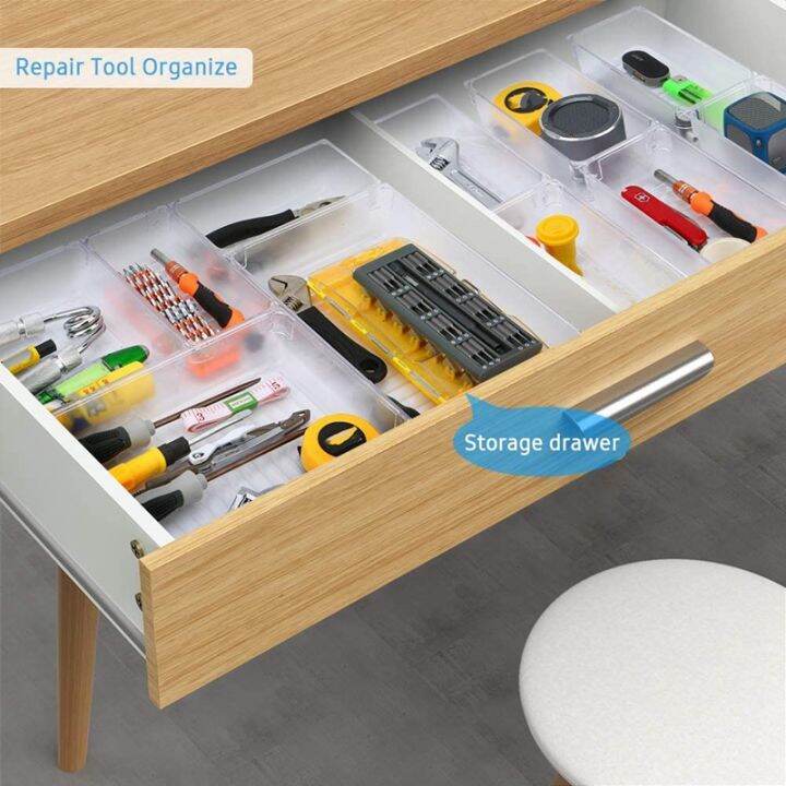 set-of-12-desk-drawer-organizer-trays-with-3-size-clear-plastic-storage-boxes-divider-make-up-organiser-for-office