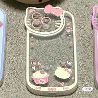 เคสศัพท์มือถือเหมาะสำหรับ 111213PROMAX ลายการ์ตูนแมวคิตตี้นิยมในคนกลุ่มหนึ่ง 78Plus หญิง13pro นิยมในโลกออนไลน์เลนส์หูแมว xsxsmax แบบใส XR คลุมทั้งหมดป้องกันการหล่น