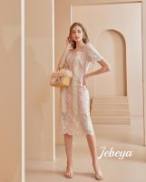 ๋๋Jebeya Marry Lace Dress in Love Pink (สีชมพูสลับครีม)