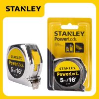 STANLEY ตลับเมตร Power Lock ขนาด 5 เมตร 16 ฟุตด้วยนวัตกรรมTRU-ZERO HOOKจะใช้ตะขอเกี่ยวหรือดันค่าที่ได้จะต้องเท่ากัน คุ้มมาก