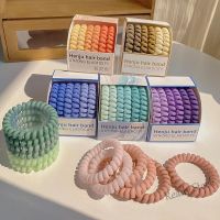 【Ready Stock】 ❉ C18 6 Pieces Korean Candy-colored Telephone Wire Hair Rope Female Seamless Hair Tie Simple Ponytail Hair Scrunchies Personality Fashion Hair Rubber Band