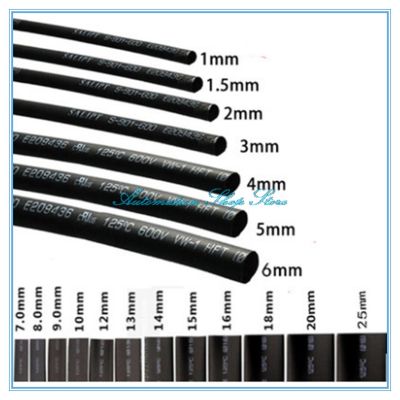 Round Diameter 5mm/7mm/6mm/8mm/9mm/10mm/11mm/12mm Length 5M Heat Shrink Tubing Shrinkable Tube Black Wire Wrap Cable Management