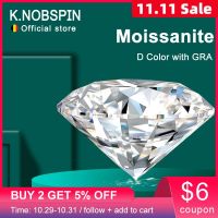 KNOBSPIN Moissanite Stones 3 MM to 10 CT D Color VVS1 Round Shape Cut Lab Grown Diamond with GRA Certificate Gemstones Wholesale