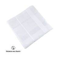 GIORGIO DEL SARTO White Handkerchief ผ้าเช็ดหน้าสีขาว 100% Cotton