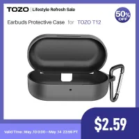 TOZO T12 Protective Silicone Case Shockproof Soft Skin Cover for  Earbuds with Front LED Visible and Keychain Wireless Earbud Cases