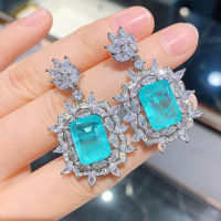 Huitan Gorgeous สีเขียว CZ ต่างหูสำหรับผู้หญิง Brilliant Cubic Zirconia Dangle ต่างหูหมั้นใหม่เครื่องประดับอินเทรนด์