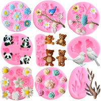 Daisy Plumeria Rose Flower Tree Branch Silicone Resin Mold 3D Birds Bear Butterfly Candy Chocolate Fondant Cake Decorating Tools Bread  Cake Cookie Ac