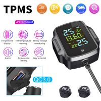 รถจักรยานยนต์ Tpms รถมอเตอร์ไซด์ยางความดันระบบการตรวจสอบยางอุณหภูมิระบบเตือนภัยด้วย Qc 3.0 Usb ชาร์จสำหรับโทรศัพท์แท็บเล็ต