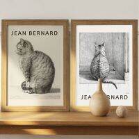 Jean-Bernard Cat โปสเตอร์และภาพพิมพ์นั่งแมว Vintage Wall Art Picture-เหมาะสำหรับ Kitten Gallery และห้องนั่งเล่นตกแต่งบ้าน-ธีมสัตว์ยอดนิยม