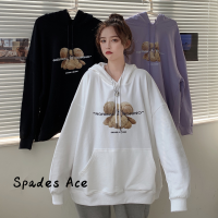 Spades Ace เสื้อฮู้ด เสื้อแขนยาวอบอุ่น หลวมและสบาย วินเทจ ทันสมัย ทันสมัย สบาย WWY2390AJU 43Z231025