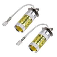 H3 LED Fog Lights | 2Pcs Fog Light 80W 16LED High Power Bulbs | Yellow White Lighting DRL Bulbs Replacement For Automobiles Bulbs  LEDs  HIDs