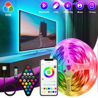 【LZ】☄✈  USB RGB LED Strip Lights com controle APP 5050 RGBW Lâmpada Luz de fundo Fita Fita Decoração Quarto Parede TV