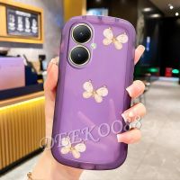 สำหรับ VIVO Y27 Y78 Y02T 4G 5G เคสสมาร์ทโฟนนุ่มเคสลายผีเสื้อ3D น่ารักน่ารักน่ารักน่ารักเคสโทรศัพท์ป้องกันการตกหล่นที่คลุม VIVOY27 VIVOY78