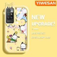 YIWESAN เคสสำหรับ Xiaomi MI Redmi 10เคสลายการ์ตูน Pochacco สีสันสดใสน่ารักน้อยมอนสเตอร์เลนส์กล้องถ่ายรูปแบบนิ่มซิลิโคนโปร่งใสง่ายเคสป้องกันกันกระแทกแบบใส