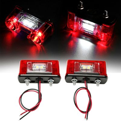 2Pcs Universal 12-24V Rear Tail License Plate Light for Car Trunk Trailer Lorry Waterproof LED Number License Car Lamp Car Light