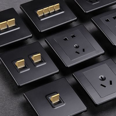 hot！【DT】 Toggle Gold Lever 1 2 3 4 Gang Way Wall Panel Socket