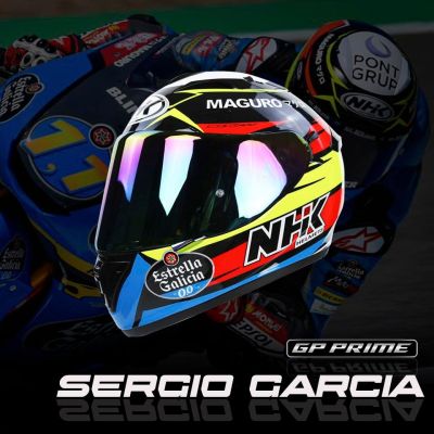 NHK GP PRIME SERGIO GARCIA 💥 🔥 หมวกกันน็อคลายนักแข่ง มาพร้อมแว่นกันแดดในตัว