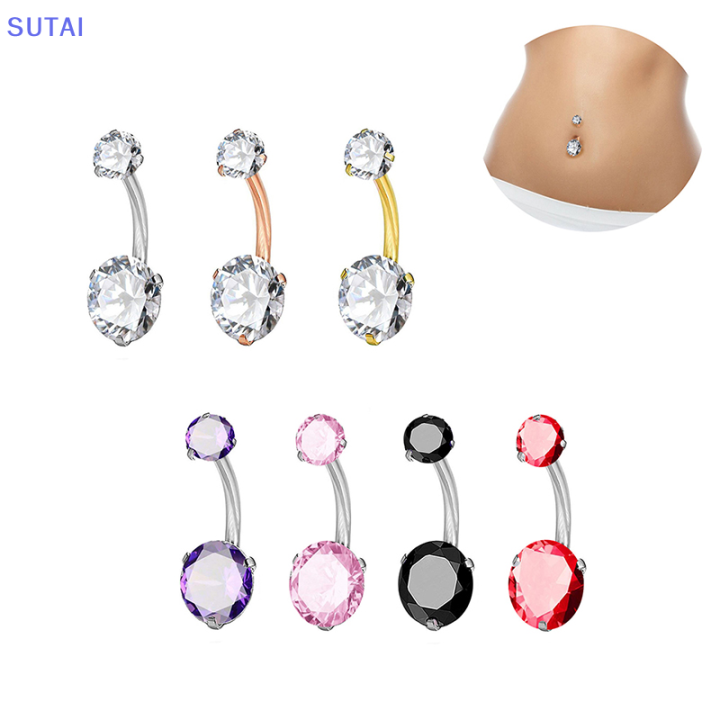 lowest-price-sutai-เซ็กซี่สะดือบาร์ท้องเครื่องประดับคริสตัลเพทายเจาะร่างกายสะดือบาร์เจาะสะดือเครื่องประดับร่างกาย
