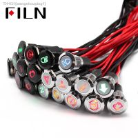 ❧✳♝ 12mm Waterproof Lamp FILN 12V LED Car Boat LED Warning Dashboard Signal Lights Instrument Pilot light Black Chrome finished