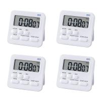 4X Kitchen Timer,Egg Timer with Clock,Digital Timer Stopwatch with LCD Loud Alarm for Cooking,Baking,Sports,Learning,Etc