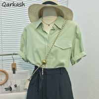 ♝❏  S-3XL Shirts Women 3-Colors Vintage Cargo Clothes Preppy Minimalist Kpop Fashion Casmisas Casual Girlish Harajuku Temper Teens