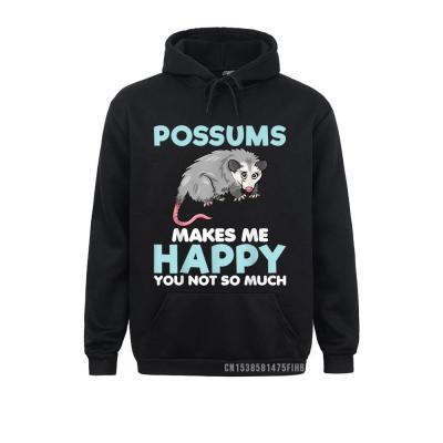 Possum Me hace feliz divertido regalo de amante de los animales niñas mujeres Sudadera con capucha ajustada hombres sudaderas con capucha comunes estilo Simple