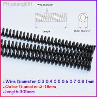 【LZ】 2pcs 65Manganese Steel Compression Spring Wire Dia 0.3 0.4 0.5 0.6 0.7 0.8 1mm Y Type Spring Outer Dia 3-18mm Length 305mm