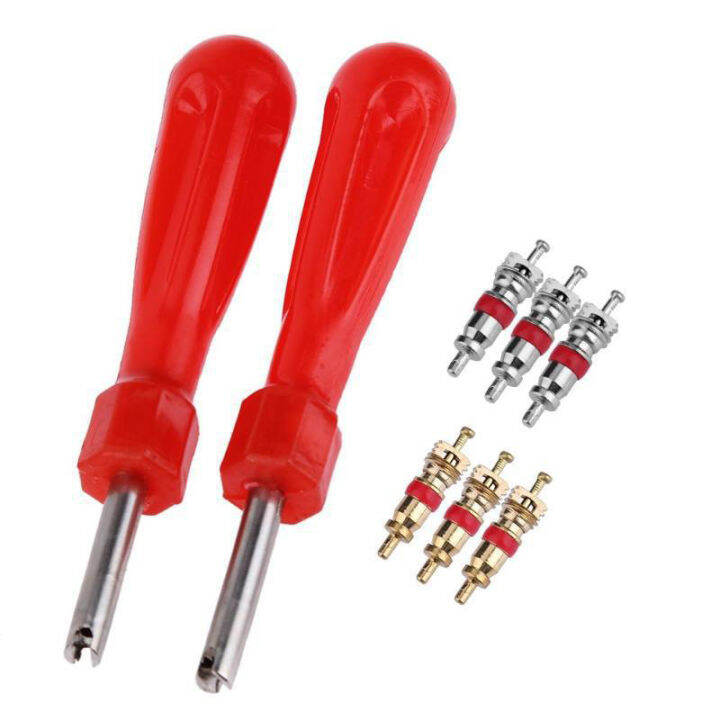 【SUW】 5pcs Valve Cores with Car Bicycle Tyre Tire Valve Core Remover