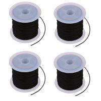 4X Roll Black Waxed Cotton Necklace Beads Cord String 1mm HOT