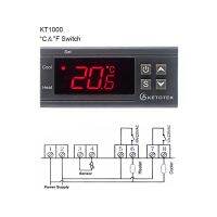 KT1000 Digital Temperature Controller 10A C/F 12V 24V 220V Two Relay Incubator Temperature Thermostat With Heater And Cooler