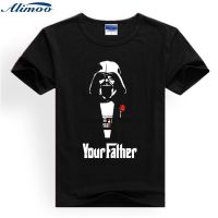 เสื้อยืดผ้าฝ้ายAlimoo เสื้อยืดท็อปส์ผ้าฝ้ายแขนสั้นฮิปฮอปผู้ชายพิมพ์ Star Wars Men and Women Tops ขนาดใหญ่ XXS-4XLL XL X  240O