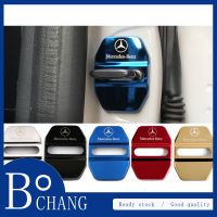 4ชิ้นฝาครอบล็อคประตูรถ Mercedes Benz AMG ตกแต่งป้องกันสแตนเลส