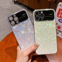 เคสโทรศัพท์มีลายกรอบไล่ระดับสีสำหรับกล้อง iPhone 14 13 12 Pro Max เคสป้องกันเต็มรูปแบบสำหรับที่คลุมเรืองแสงกากเพชร14 Plus