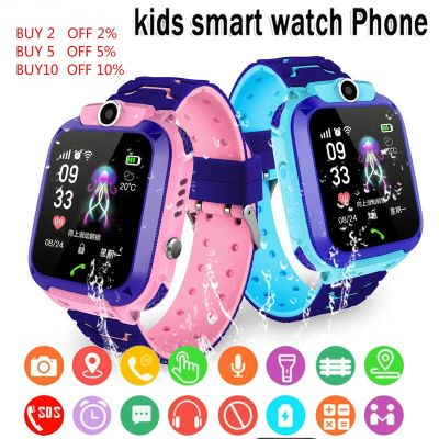 ♥สินค้าดั้งเดิม + ฟรี + COD♥Q12 Kinderen สมาร์ท Horloge Sos Telefoon Horloge Smartwatch Voor Kinderen Met ซิมการ์ดภาพกันน้ำ IP67เด็กของขวัญสำหรับ Ios Android