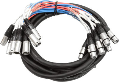 Seismic Audio Speakers 8 Channel Low Profile XLR Send Sub Snake Cable, XLR Splitter Cable, 15 Feet