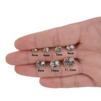 【CW】 100Pcs 5-12mm Copper Gold Bottom Rivet Rhinestone Silver Edge auger Clothing Belt Shoes Bags Jewelry Accessories Materials