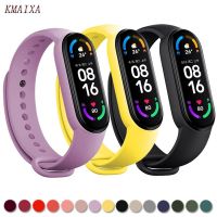 [HOT CHALIUIUILILXWE 607] สร้อยข้อมือซิลิโคนสปอร์ตสำหรับ Mi Band 6สาย Miband4 Miband 5สายรัดข้อมือเปลี่ยน Correa สำหรับ Xiaomi Mi แบนด์4 3 5 7สาย