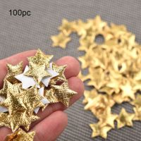 100Pcs 20mm Gold and Silver Cloth Star Applique Cloth Padded Patches for DIY Craft/Clothes/Hairpin/Wedding Decoration  Furniture Protectors  Replaceme