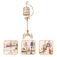 Qifull Mini Birdcage Model Miniature Birdcage Mini House Decorative Accessory