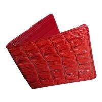 Genuine Crocodile Grade A Lether Wallet USA Style Small Lady     กระเป๋าจระเข้หนังแท้ สีแดงสด Hot Red